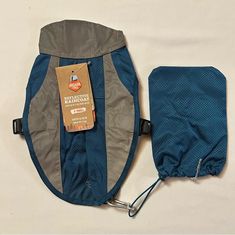 X-Small Reflective Pet Raincoat with Carry Pouch